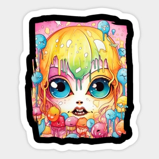 Halloween Candy Zombie Girl Sticker